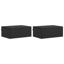 Væghængt Natbord 2 pcs Sort 49 x 34,5 x 20 cm Konstrueret træ