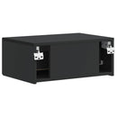 Væghængt Natbord 2 pcs Sort 49 x 34,5 x 20 cm Konstrueret træ