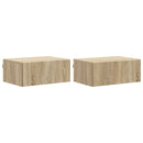 Væghængt Natbord med skuffe 2 pcs Sonoma-eg 49 x 34,5 x 20 cm