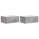 Væghængt Natbord med skuffe 2 pcs Betongrå 49 x 34,5 x 20 cm