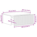 Væghængt Natbord Røget eg 49 x 34,5 x 20 cm Konstrueret træ