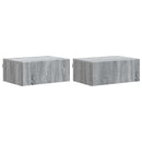 Væghængt Natbord 2 pcs Grå sonoma-eg 49 x 34,5 x 20 cm