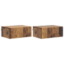 Væghængt Natbord med skuffe 2 pcs Gammelt træ 49 x 34,5 x 20 cm