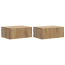 Væghængt Natbord med skuffe 2 pcs Artisan-eg 49 x 34,5 x 20 cm