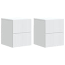 Væghængt Natbord 2 pcs Hvid 33 x 34,5 x 40 cm Konstrueret træ