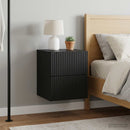 Væghængt Natbord 2 pcs Sort 33 x 34,5 x 40 cm Konstrueret træ
