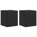 Væghængt Natbord 2 pcs Sort 33 x 34,5 x 40 cm Konstrueret træ