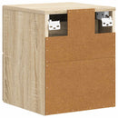 Væghængt Natbord med skuffe 2 pcs Sonoma-eg 33 x 34,5 x 40 cm