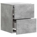 Væghængt Natbord med skuffe 2 pcs Betongrå 33 x 34,5 x 40 cm