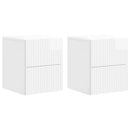 Væghængt Natbord 2 pcs Hvid højglans 33 x 34,5 x 40 cm