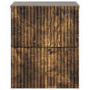 Væghængt Natbord med skuffe 2 pcs Røget eg 33 x 34,5 x 40 cm