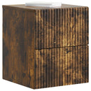 Væghængt Natbord med skuffe 2 pcs Røget eg 33 x 34,5 x 40 cm