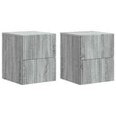 Væghængt Natbord 2 pcs Grå sonoma-eg 33 x 34,5 x 40 cm