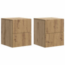 Væghængt Natbord med skuffe 2 pcs Artisan-eg 33 x 34,5 x 40 cm