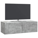 Væghængt TV-skab Betongrå 98 x 41 x 30 cm Konstrueret træ