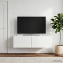 Væghængt TV-skab Hvid højglans 98 x 41 x 30 cm Konstrueret træ