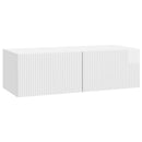 Væghængt TV-skab Hvid højglans 98 x 41 x 30 cm Konstrueret træ