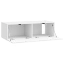 Væghængt TV-skab Hvid højglans 98 x 41 x 30 cm Konstrueret træ