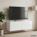 Væghængt TV-skab Hvid højglans 98 x 31 x 30 cm Konstrueret træ