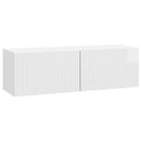 Væghængt TV-skab Hvid højglans 98 x 31 x 30 cm Konstrueret træ