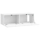 Væghængt TV-skab Hvid højglans 98 x 31 x 30 cm Konstrueret træ