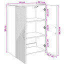 Vægmonteret skab Hvid 66 x 34,5 x 90 cm Konstrueret træ