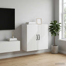Vægmonteret skab Hvid højglans 59 x 31 x 60 cm Konstrueret træ