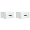 Væghængt Natbord 2 pcs Hvid 34,5 x 33 x 20 cm Konstrueret træ