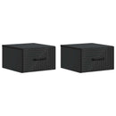 Væghængt Natbord 2 pcs Sort 34,5 x 33 x 20 cm Konstrueret træ
