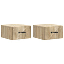 Væghængt Natbord med skuffe 2 pcs Sonoma-eg 34,5 x 33 x 20 cm