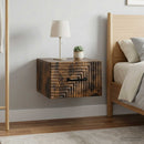 Væghængt Natbord med skuffe 2 pcs Røget eg 34,5 x 33 x 20 cm
