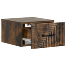 Væghængt Natbord med skuffe 2 pcs Røget eg 34,5 x 33 x 20 cm