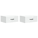Væghængt Natbord 2 pcs Hvid 49 x 34,5 x 20 cm Konstrueret træ