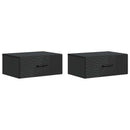 Væghængt Natbord 2 pcs Sort 49 x 34,5 x 20 cm Konstrueret træ