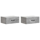Væghængt Natbord med skuffe 2 pcs Betongrå 49 x 34,5 x 20 cm