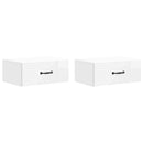 Væghængt Natbord 2 pcs Hvid højglans 49 x 34,5 x 20 cm