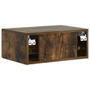 Væghængt Natbord med skuffe 2 pcs Røget eg 49 x 34,5 x 20 cm