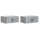 Væghængt Natbord 2 pcs Grå sonoma-eg 49 x 34,5 x 20 cm