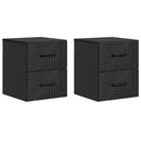 Væghængt Natbord 2 pcs Sort 34,5 x 33 x 40 cm Konstrueret træ