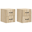 Væghængt Natbord med skuffe 2 pcs Sonoma-eg 34,5 x 33 x 40 cm