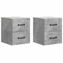 Væghængt Natbord med skuffe 2 pcs Betongrå 34,5 x 33 x 40 cm