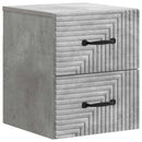 Væghængt Natbord med skuffe 2 pcs Betongrå 34,5 x 33 x 40 cm