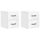 Væghængt Natbord 2 pcs Hvid højglans 34,5 x 33 x 40 cm
