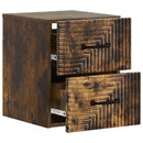 Væghængt Natbord med skuffe 2 pcs Røget eg 34,5 x 33 x 40 cm