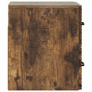 Væghængt Natbord med skuffe 2 pcs Røget eg 34,5 x 33 x 40 cm