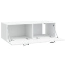 Væghængt TV-skab Hvid 98 x 41 x 30 cm Konstrueret træ