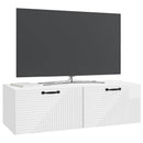 Væghængt TV-skab Hvid højglans 98 x 41 x 30 cm Konstrueret træ