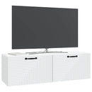 Væghængt TV-skab Hvid 98 x 31 x 30 cm Konstrueret træ