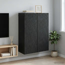 Vægmonteret skab Sort 66 x 34,5 x 90 cm Konstrueret træ
