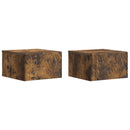 Væghængt Sideskab 2 pcs Røget eg 34,5 x 33 x 20 cm
